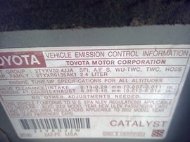 2002 TOYOTA CAMRY, SILVER, LE, 2.4L, AT,  Z25037